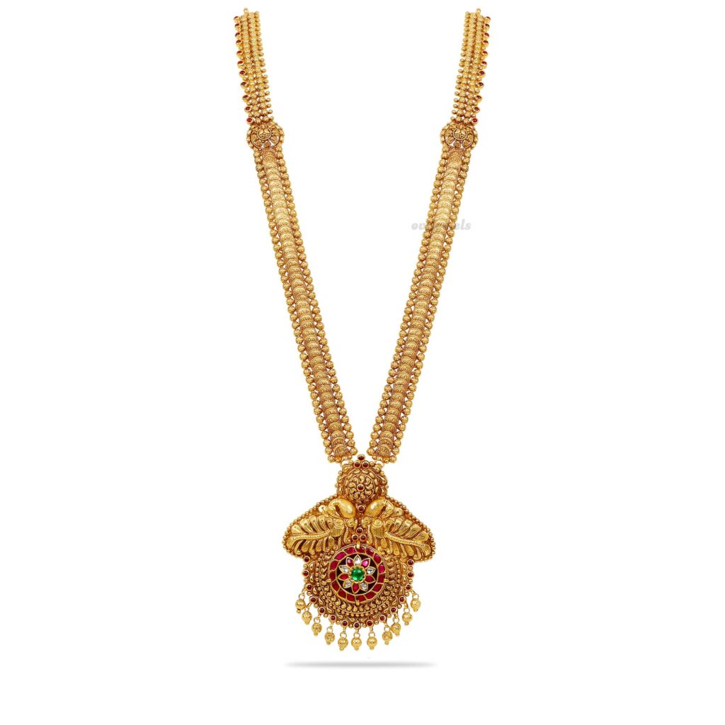 Peacock Kundan Long Necklace