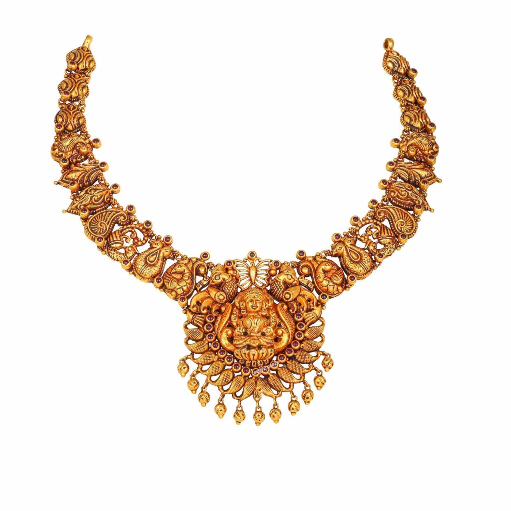 Antique peacock lakshmi necklace