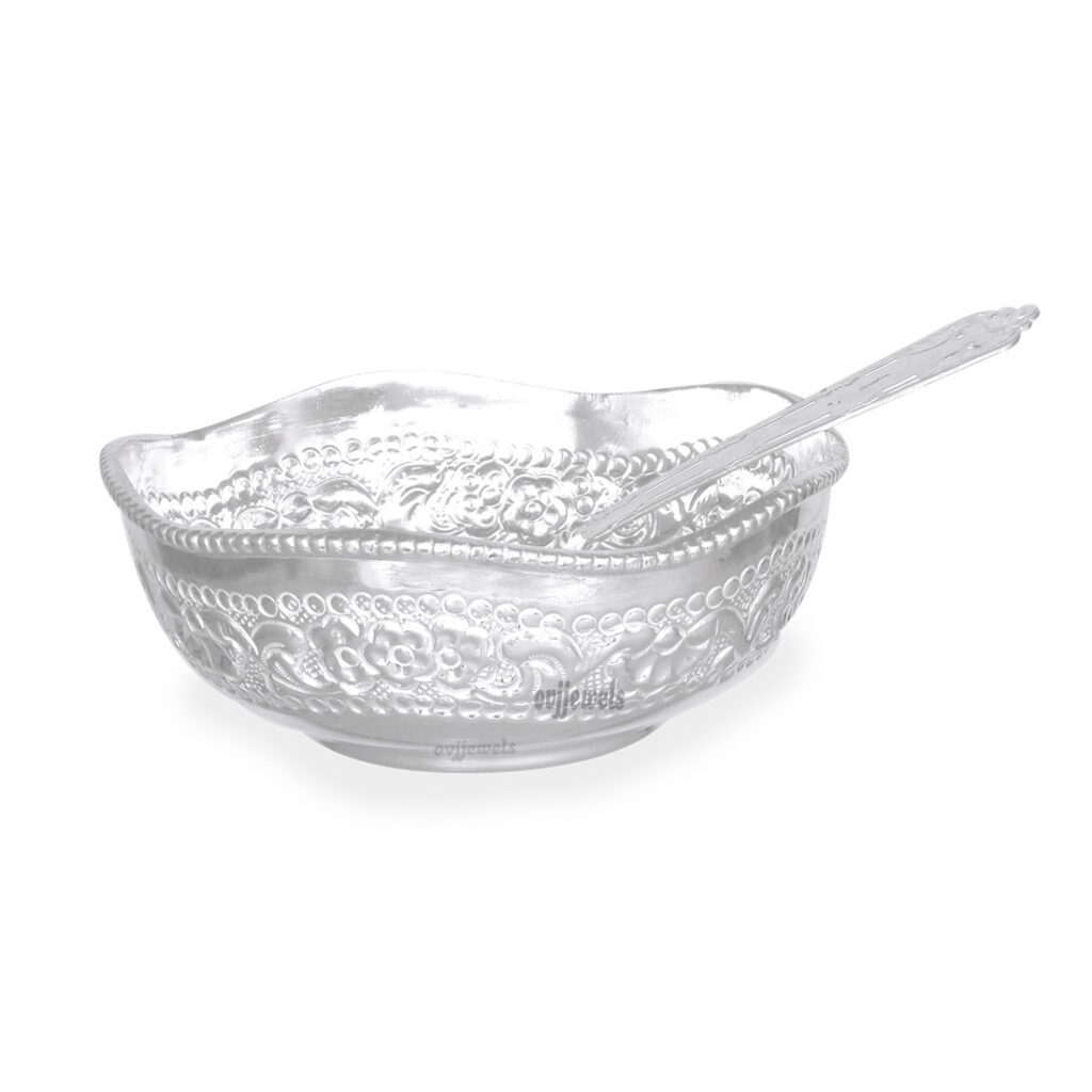 Silver Bowl With Spoon
