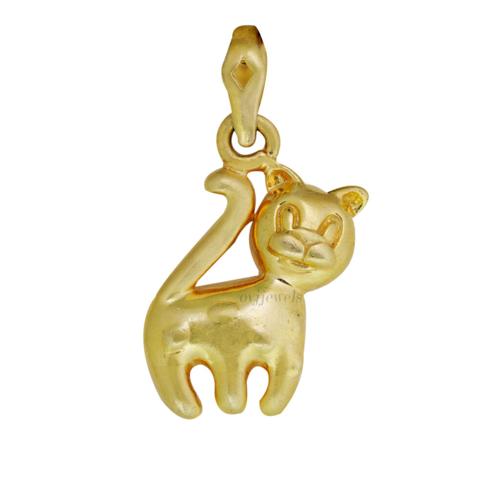 Gold cat kids pendant