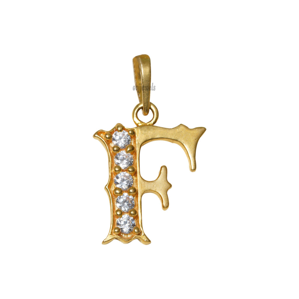 Gold casting F pendant