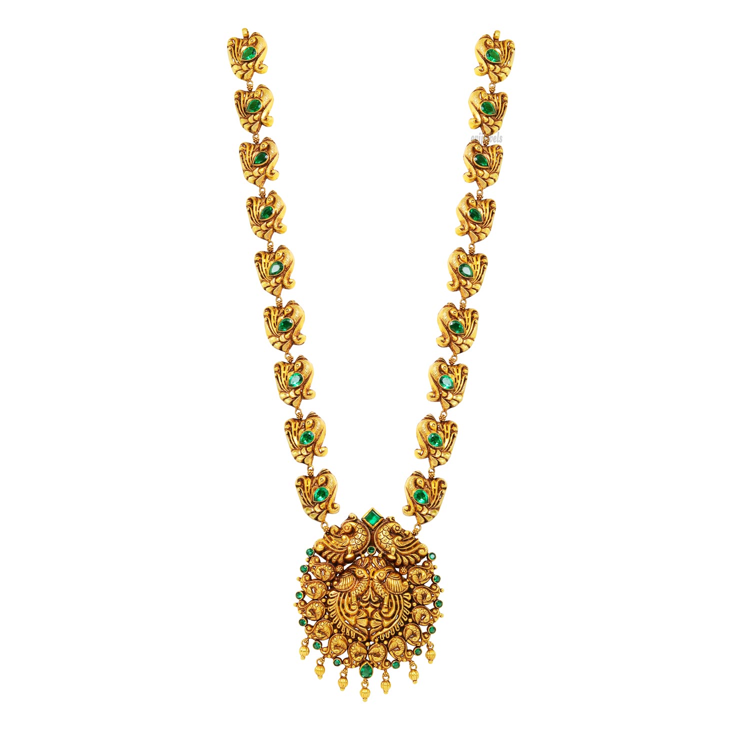 Emerald Peacock Long Necklace