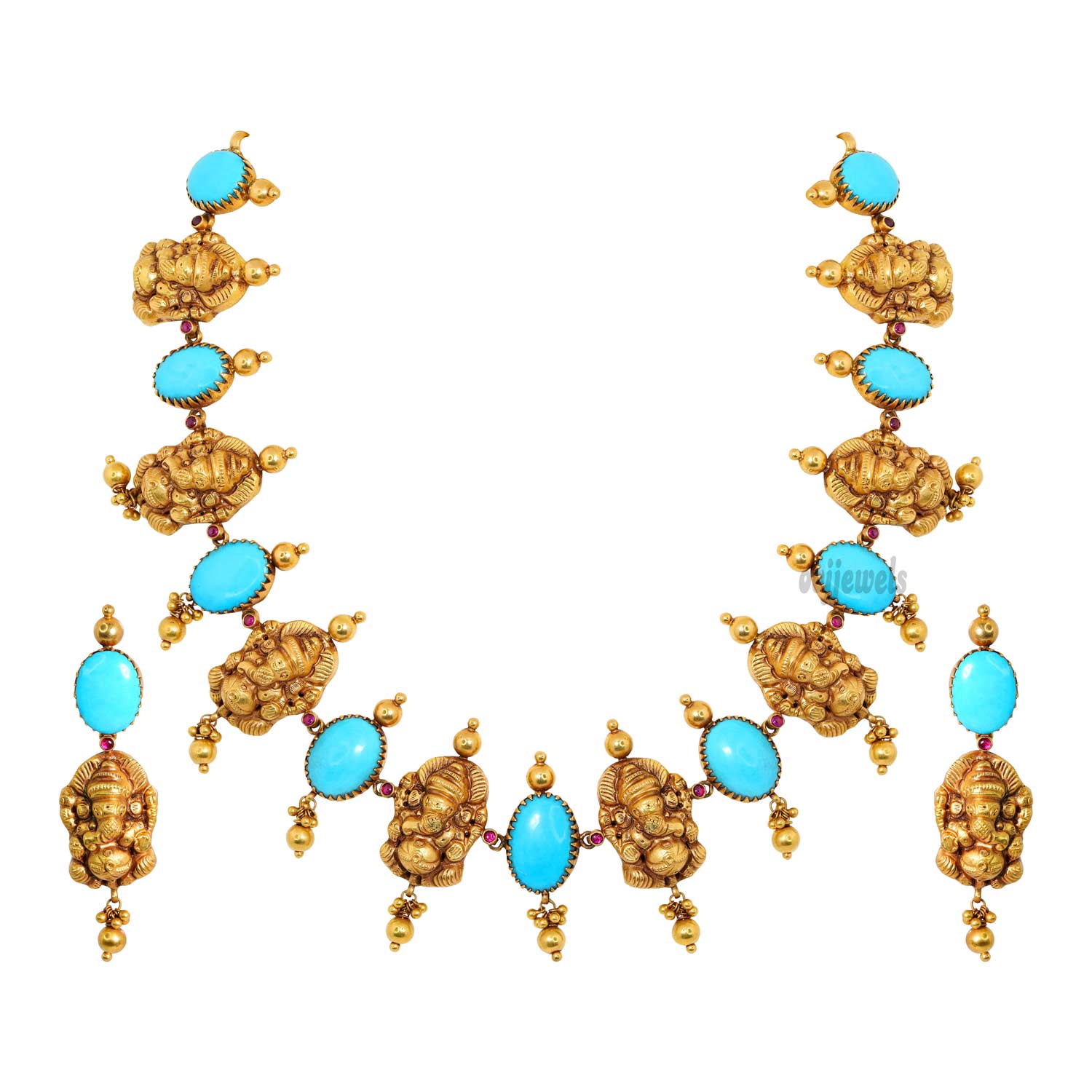 Antique Nagas Short Necklace & Earrings